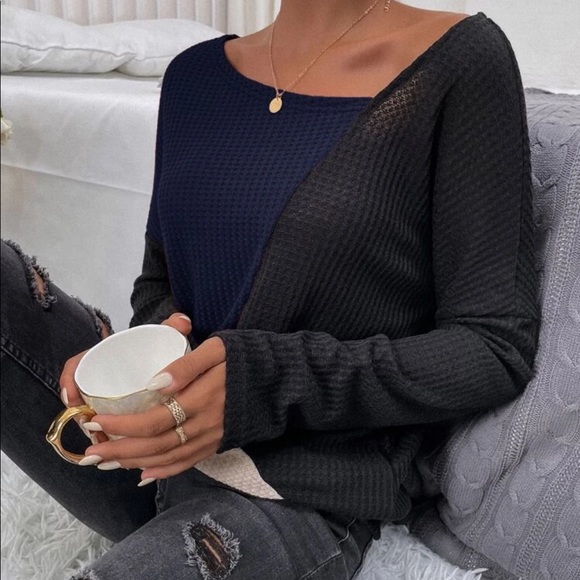 Color block waffle knit tee - Picture 6 of 6